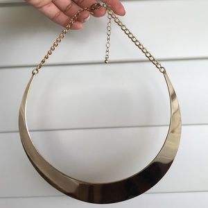 Express gold bib necklace