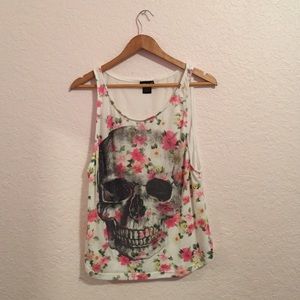 Wet seal skull rhinestone tank top