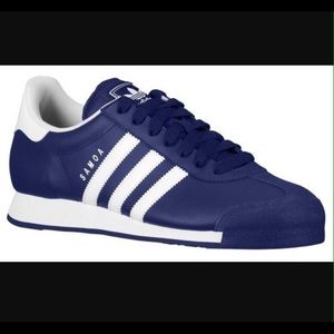 Blue and White Adidas Samoa