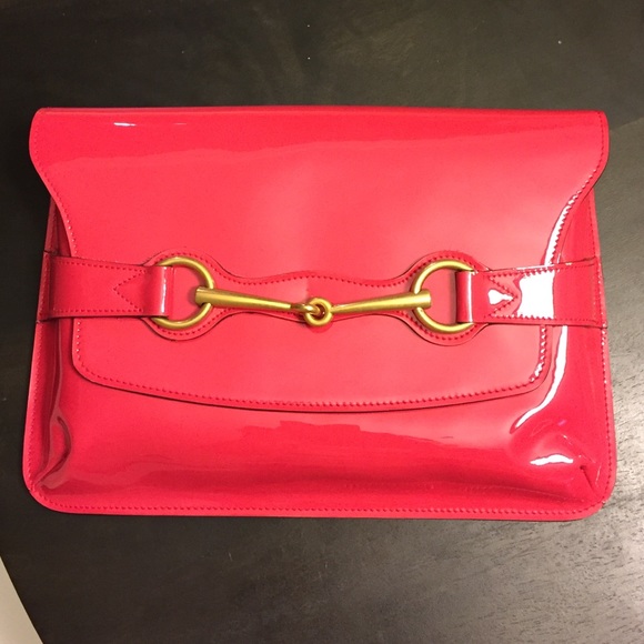Gucci Pink Patent Crossbody/Clutch Bag