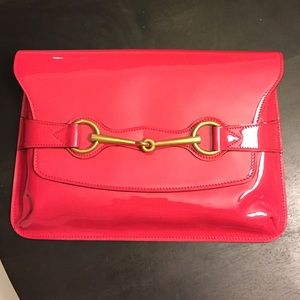 Gucci Pink Patent Crossbody/Clutch Bag