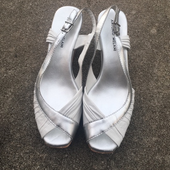 white/silver heels