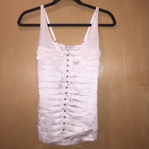 White tank top silk blouse Cache size XS