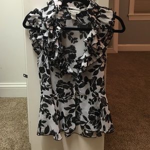 White House black market flower print shirt