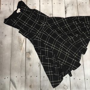 ELLE plaid black dress