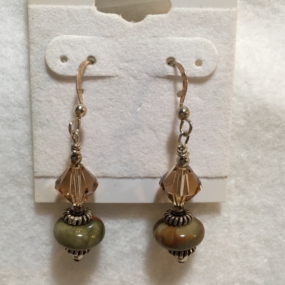 SWAROVSKI CRYSTAL AND STERLING SILVER EARRINGS