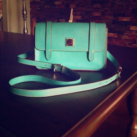Dooney & Bourke Leather Crossbody in Aqua/Mint