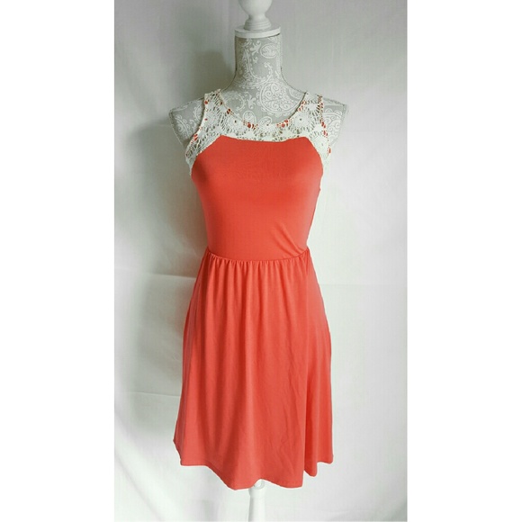 Hot pink and lace dress size small