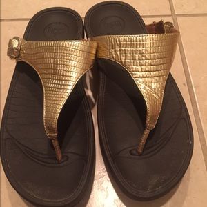 Gold Textured SuperJelly FitFlop