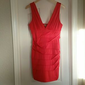 Deep V - Hot Red Dress