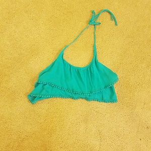 Teal layered crop top