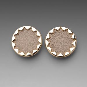 House of Harlow Sunburst Leather Button Earrings