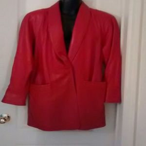Red Leather Blazer
