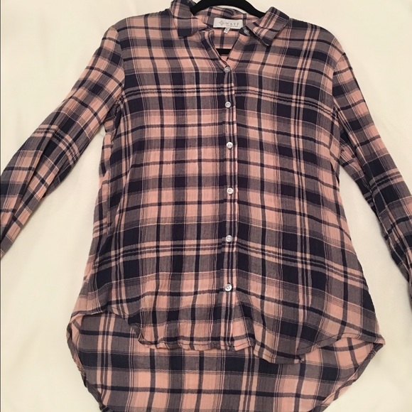 Pink & Blue Plaid Button Down