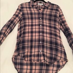 Pink & Blue Plaid Button Down