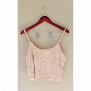 Nude Lace Crop Top