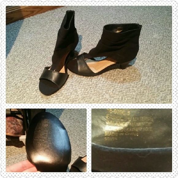 9w black small heeled sandals