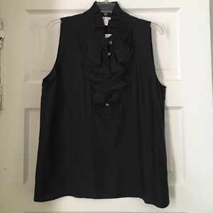 J. Crew Black sleeveless silk blouse