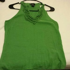 Green linen fabric dress top