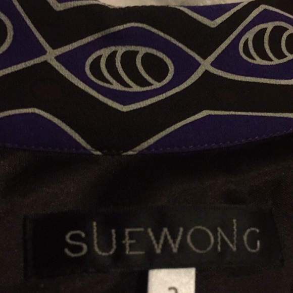 New Sue Wong Brown & Purple Silk BOHO Dress