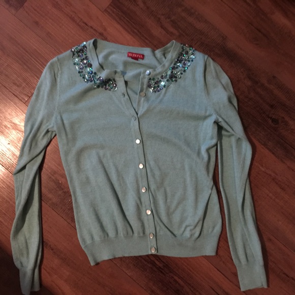Light blue bedazzled sweater