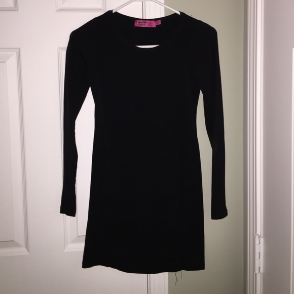 Boohoo black stretch tshirt dress