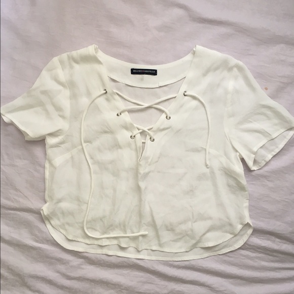Brandy Melville Tops - 🚫SOLD🚫Brandy Melville Ily Cropped Lace Up Top