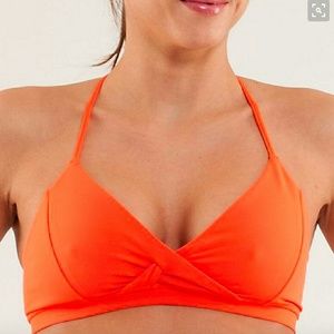 Lululemon pranayama orange sports bra size 6
