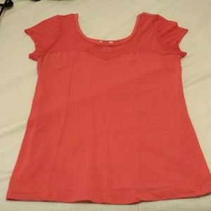 Cotton and sheer top shirt