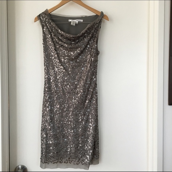 Max Studio Grey Embellished dress NWOT Size M