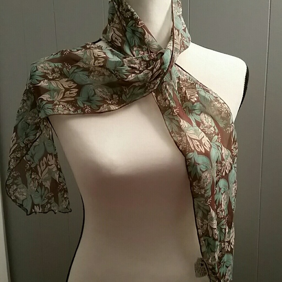 Aqua and brown scarf