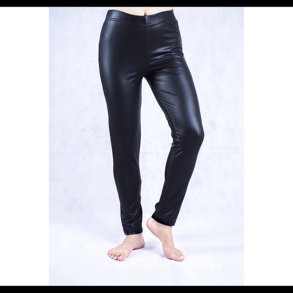 Faux leather pants