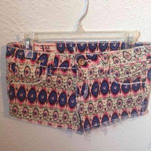 Aztec print Jean shorts