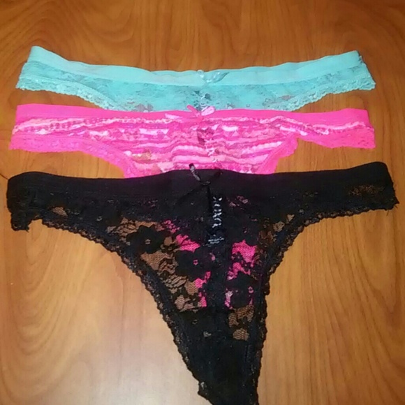 3 Pairs of Lace Thongs