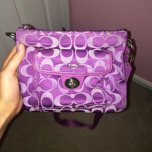 purple Coach hipster crossbody