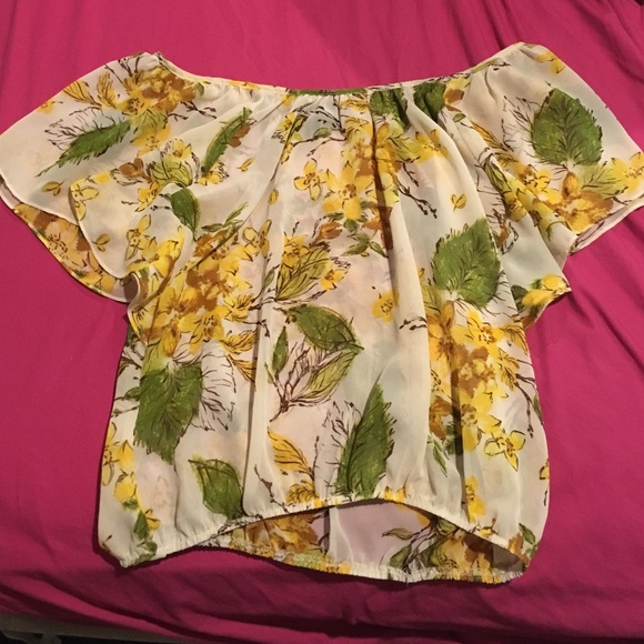 Off the shoulder floral blouse