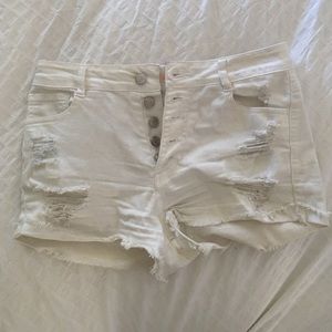 White Denim Shorts