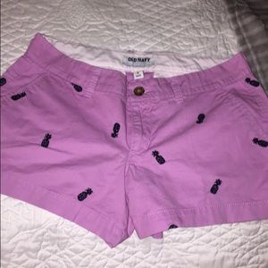 Old Navy purple pineapple shorts