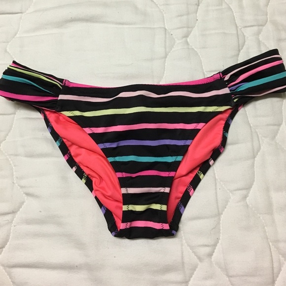NWOT VS Bright Neon Striped Swimsuit Bikini Bottom