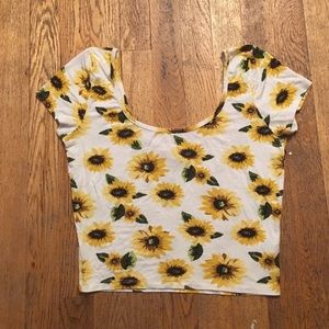 LA Hearts Sunflower Crop Top