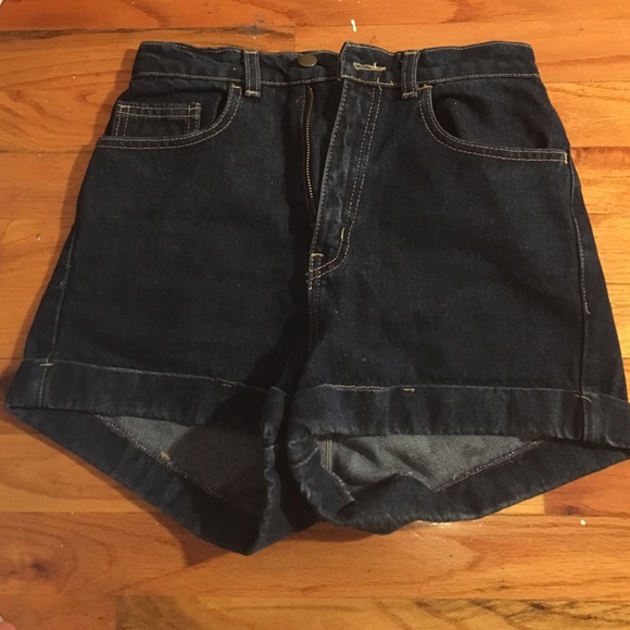American apparel jean shorts high-waist