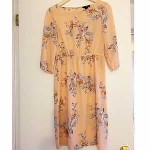 H&M blush/peach floral dress