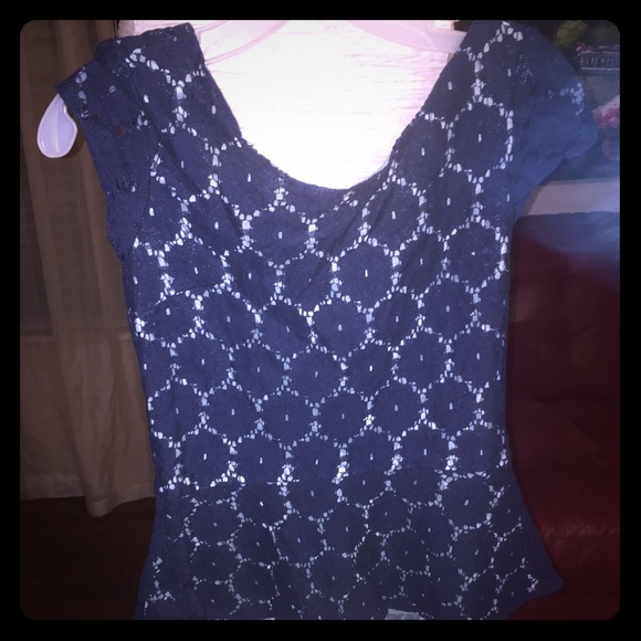 Lace navy blue shirt
