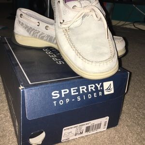 Sperry Top-Sider- Grey Zebra with sequins -NWOT