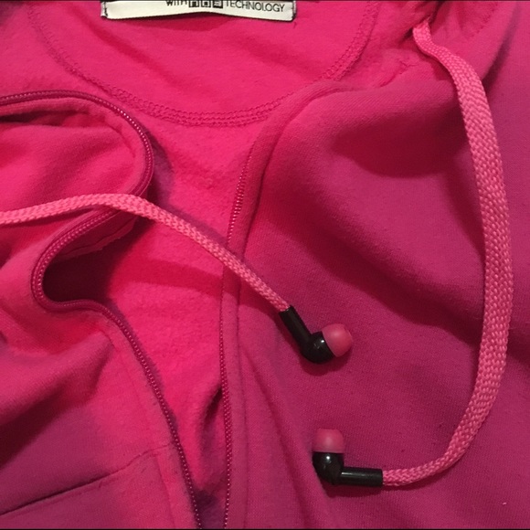 Pink Sweatshirt with built in Headphones - Picture 3 of 3