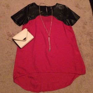 Red and black blouse