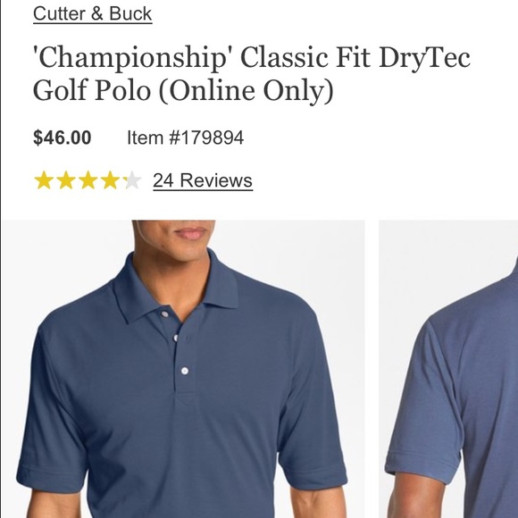 Cutter & Buck DriTech H.J. Block Mem Tourn Polo