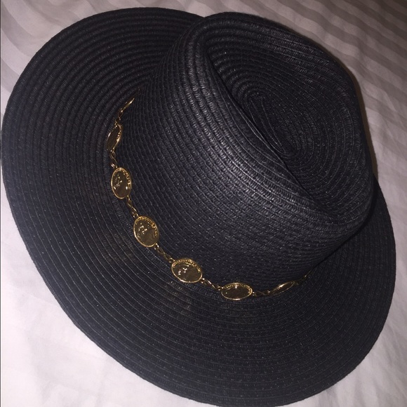 Bebe black coin band Panama hat - Picture 2 of 4