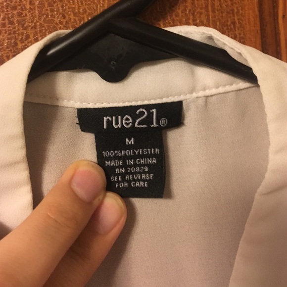 Rue 21 White See-Through Shirt - Picture 3 of 3