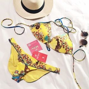 NWT Luli Fama multicolor bikini (M)